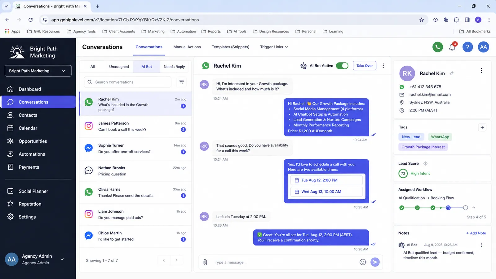 GoHighLevel AI Automation System for Marketing Agency