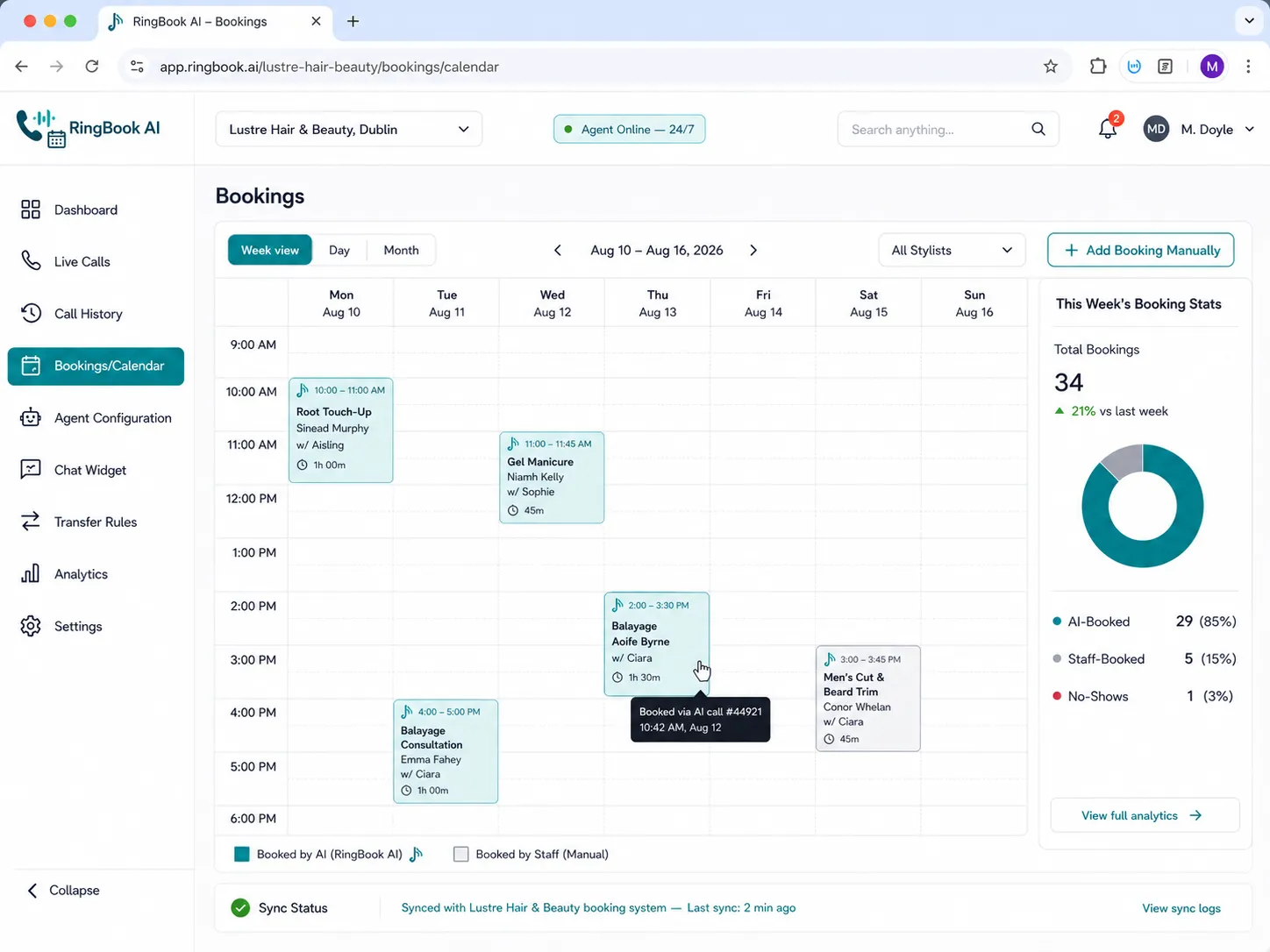 AI Voice Agent Development for Salon Business